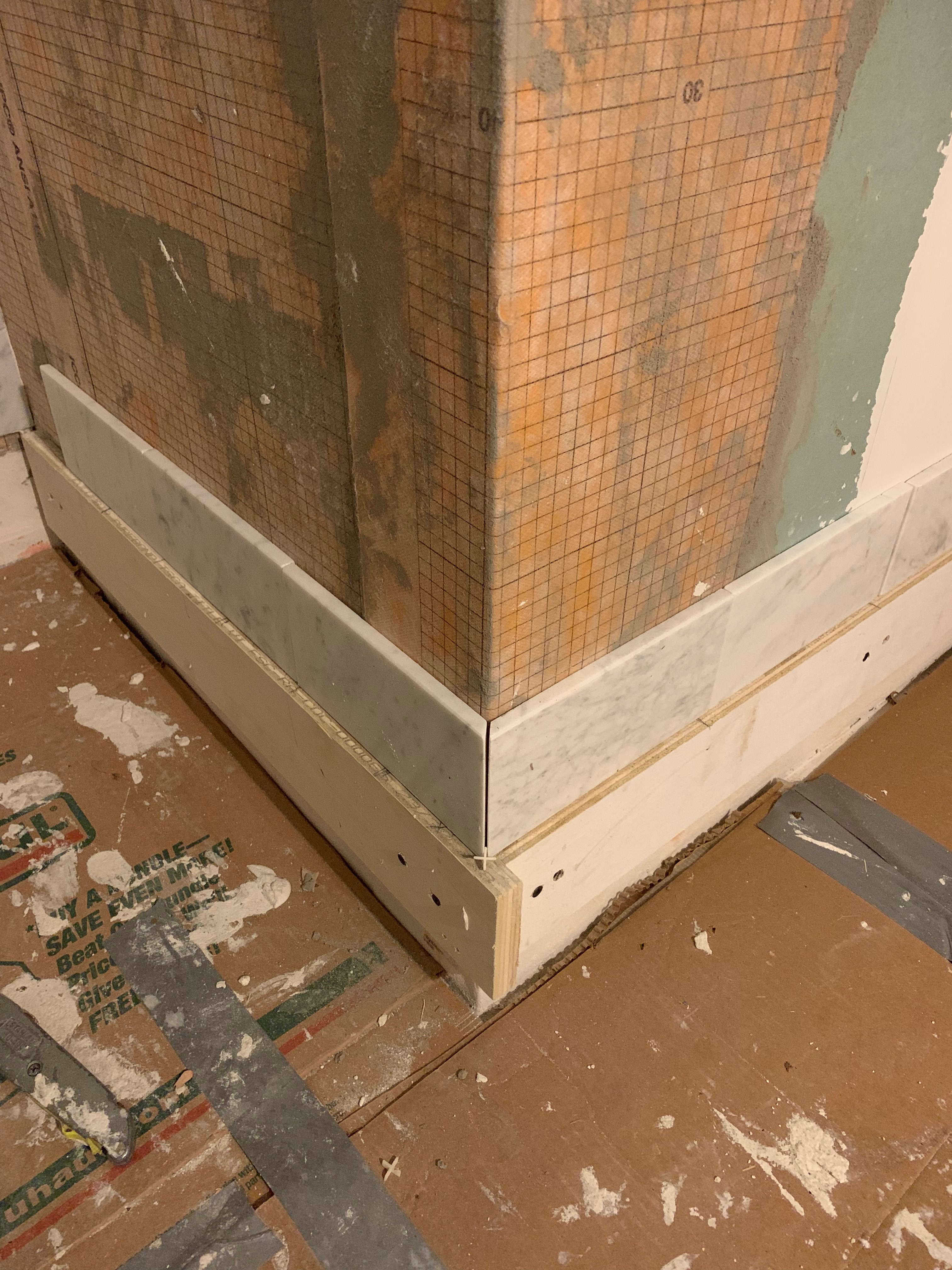 dry-fit bathroom corner