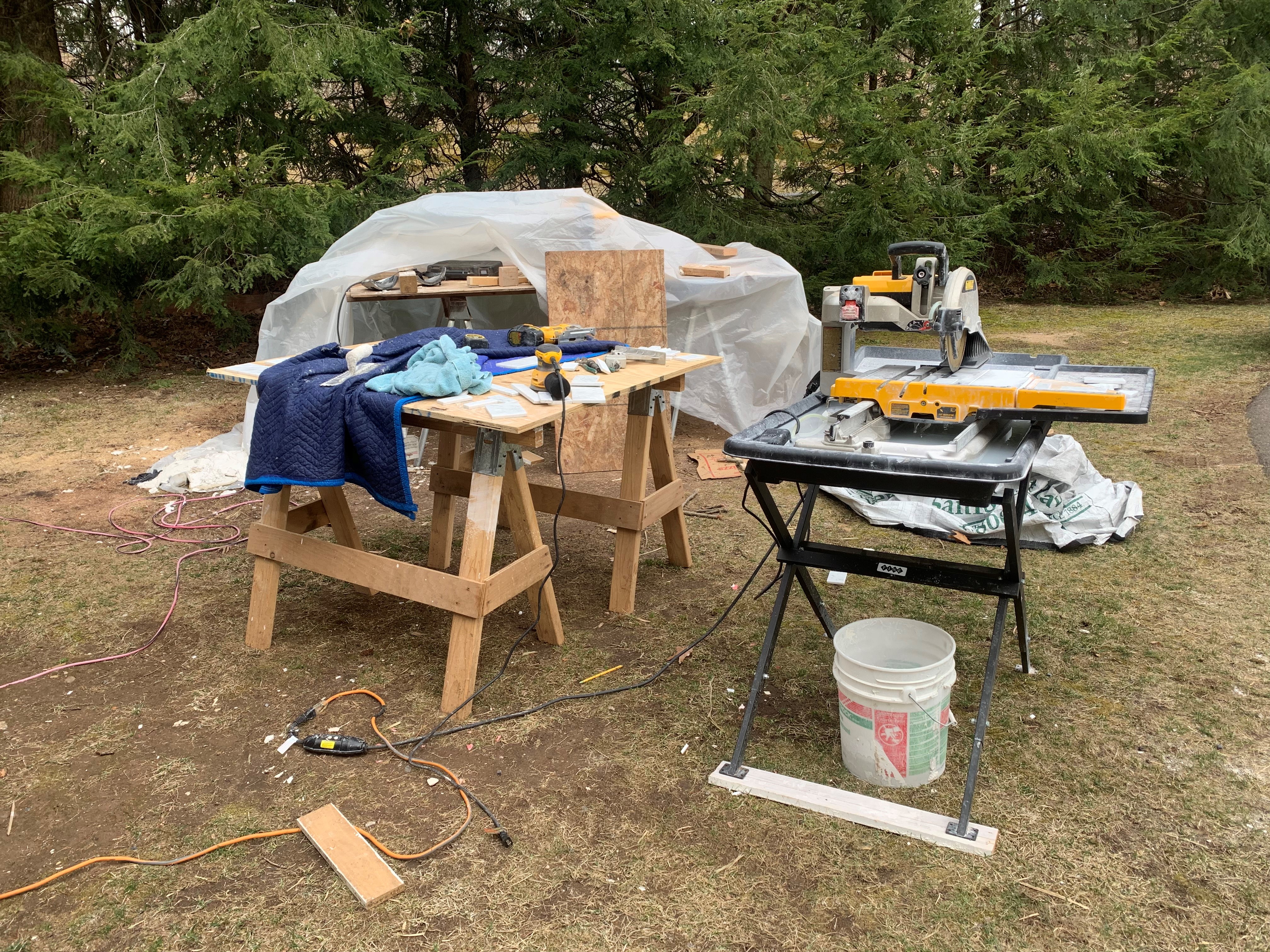 Front yard tile setup_4-2-19